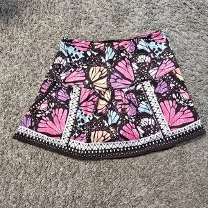 Lucky in Love Flutter Pleat 14" Skirt Short Butterfly Tennis Skirt XS